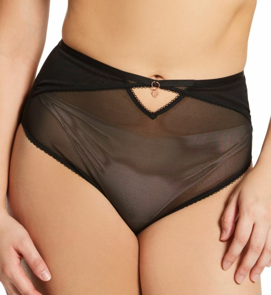 Brief Panties * | New Collections Curvy Kate Scantilly Unchained High Waist Brief Panty St6208 Black