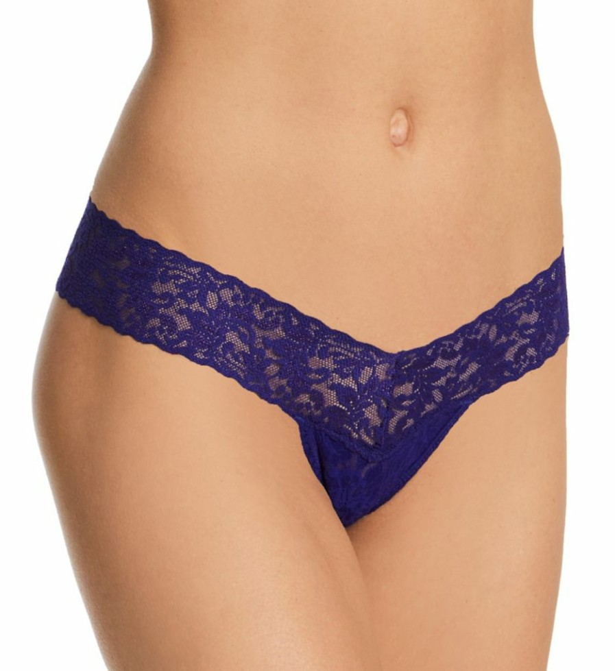 Lace Panties * | Discount Hanky Panky Signature Lace Low Rise Thong Holiday 5 Pack 49Ln5Bx Blu/Purp/Rose/Pink/Red