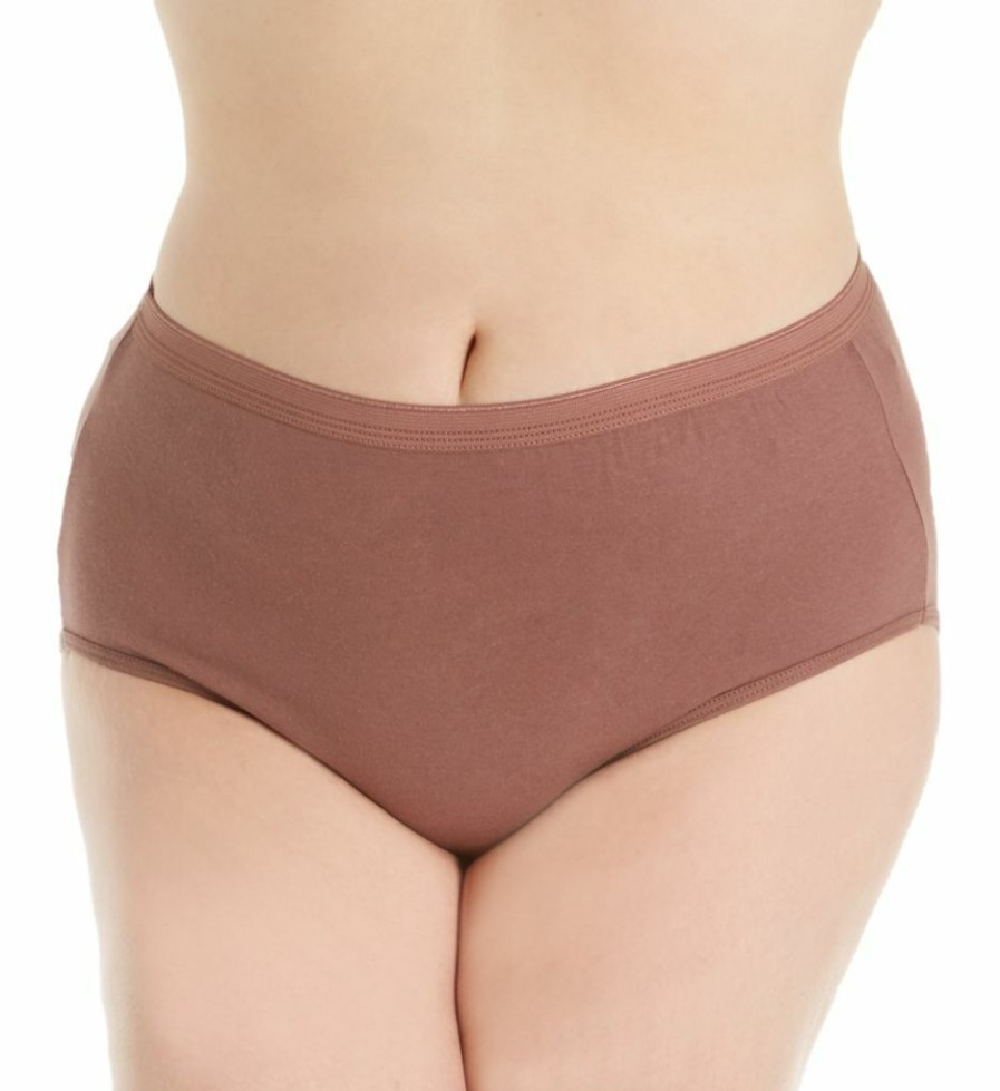 Brief Panties * | Opening Sales Just My Size Cool Comfort Cotton Basic Brief Panty 6 Pack 16106W Assorted