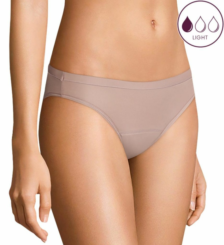 Bikini Panties * | Glamor Model Hanes Comfort Period Light Bikini Period Panty 3 Pack 42Fdl3