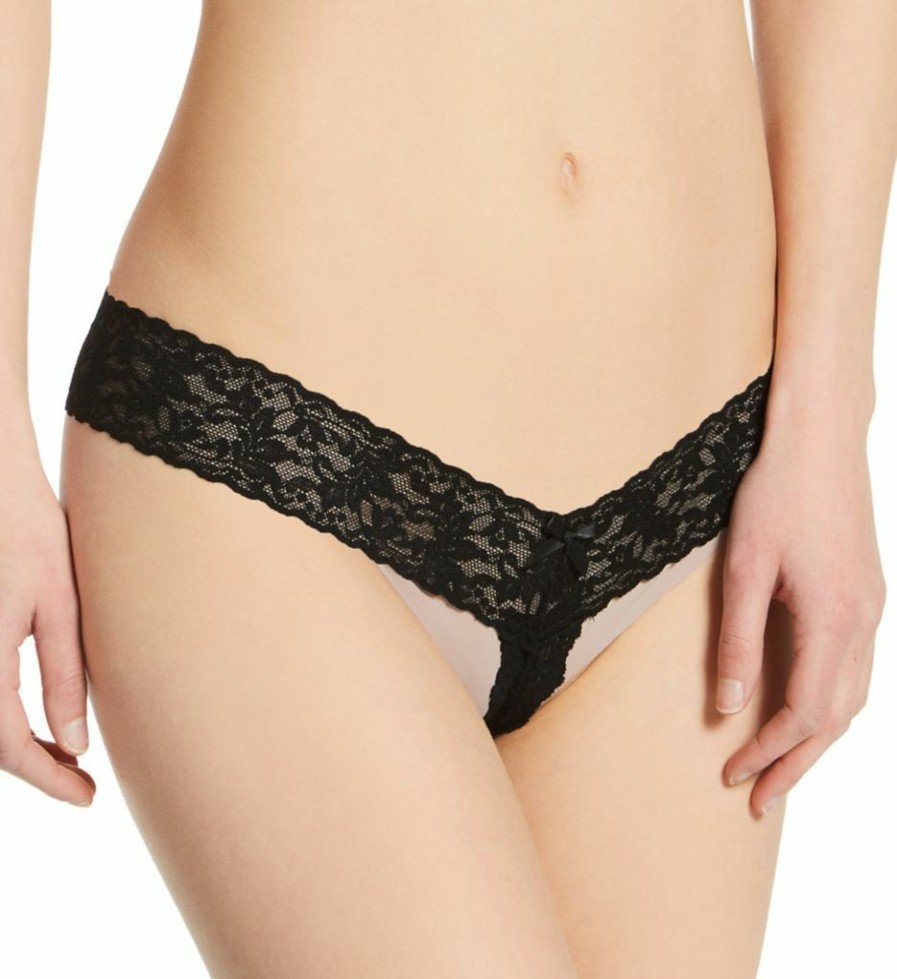 Thong Panties * | Free Delivery Hanky Panky After Midnight Naughty & Nice Boxed Thong Set 49Nnpk Black/Red