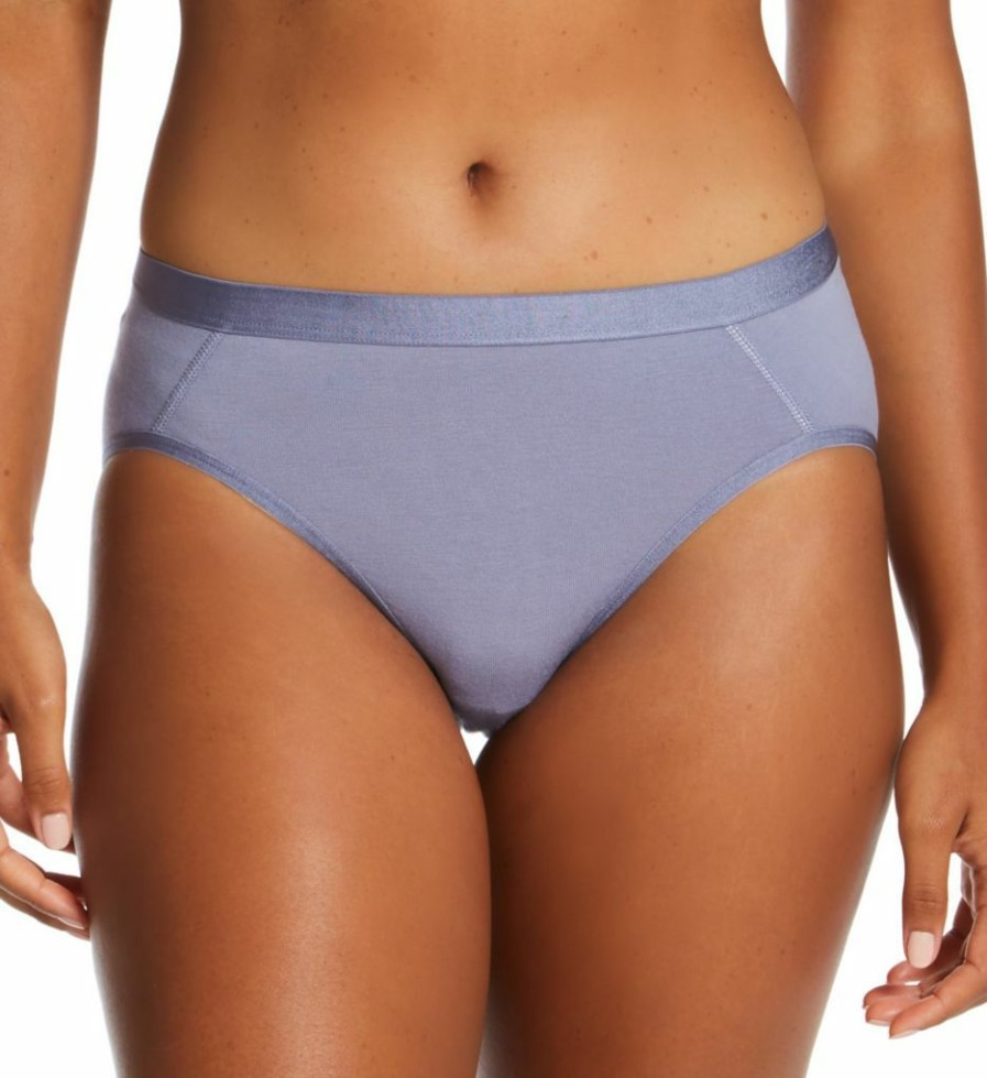 Bikini Panties * | Excellent Warner'S Easy Does It Modal Modern Hi Cut Bikini Panty Rt9001P Bluegranite