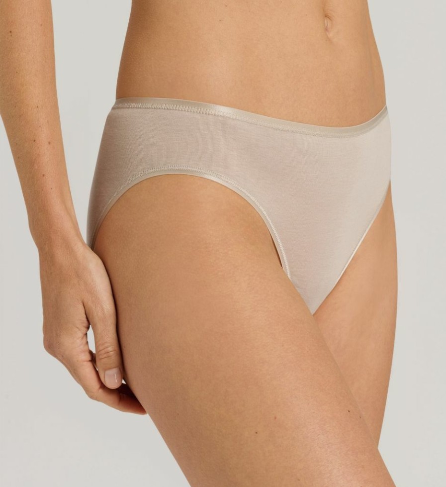 Brief Panties * | On Sale Hanro Cotton Seamless Hi-Cut Full Brief Panty 1626