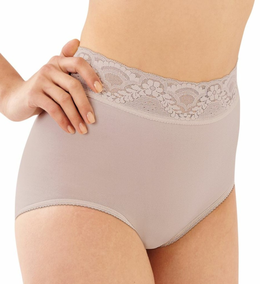 Brief Panties * | New Products Bali Lacy Skamp Brief Panty 2744