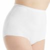 Brief Panties * | Opening Sales Shadowline Plus Size Cotton Classics Brief Panty 17021P White