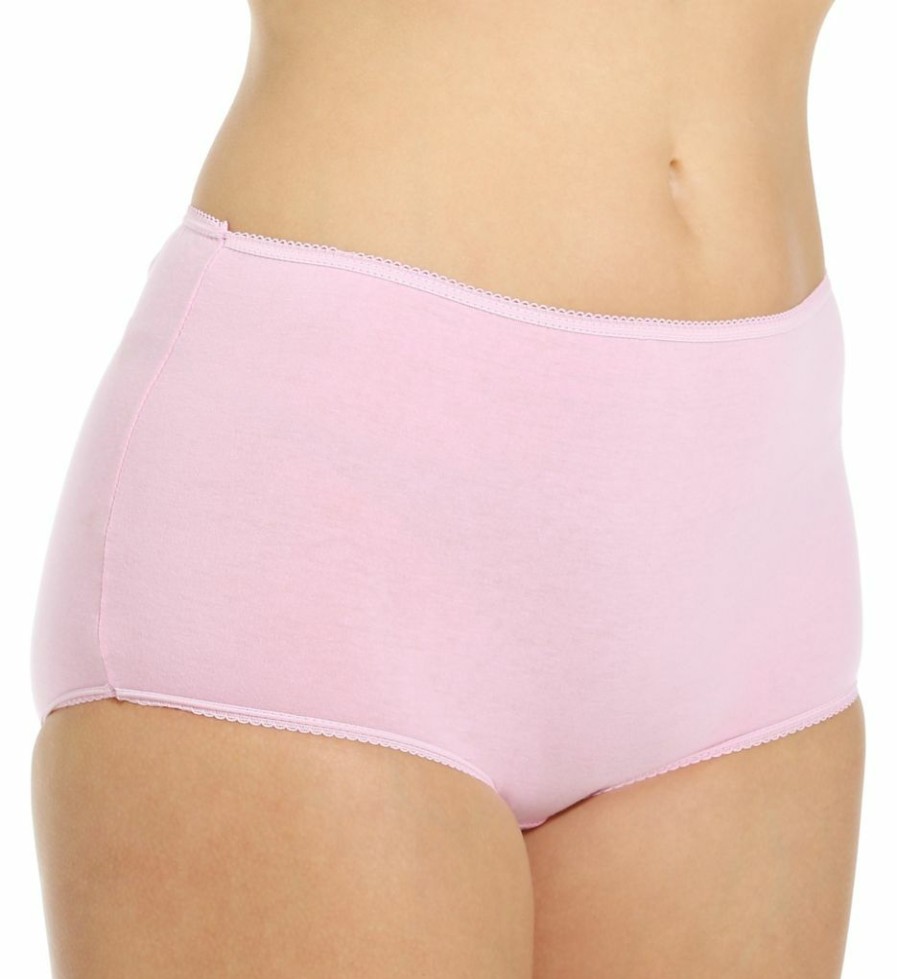 Brief Panties * | Best Quality Teri Cotton Full Cut Brief Panties 4 Pack 122