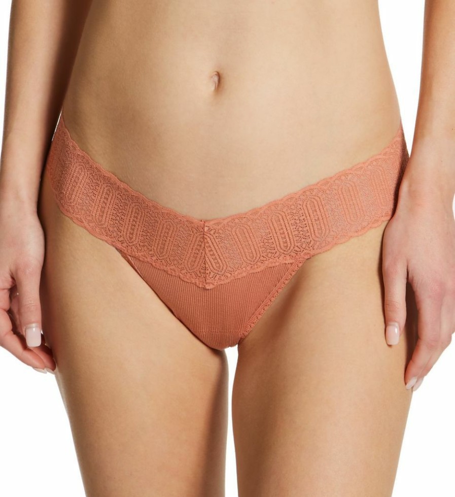 Thong Panties * | On Sale Hanky Panky Eco Rib Low Rise Thong 671581