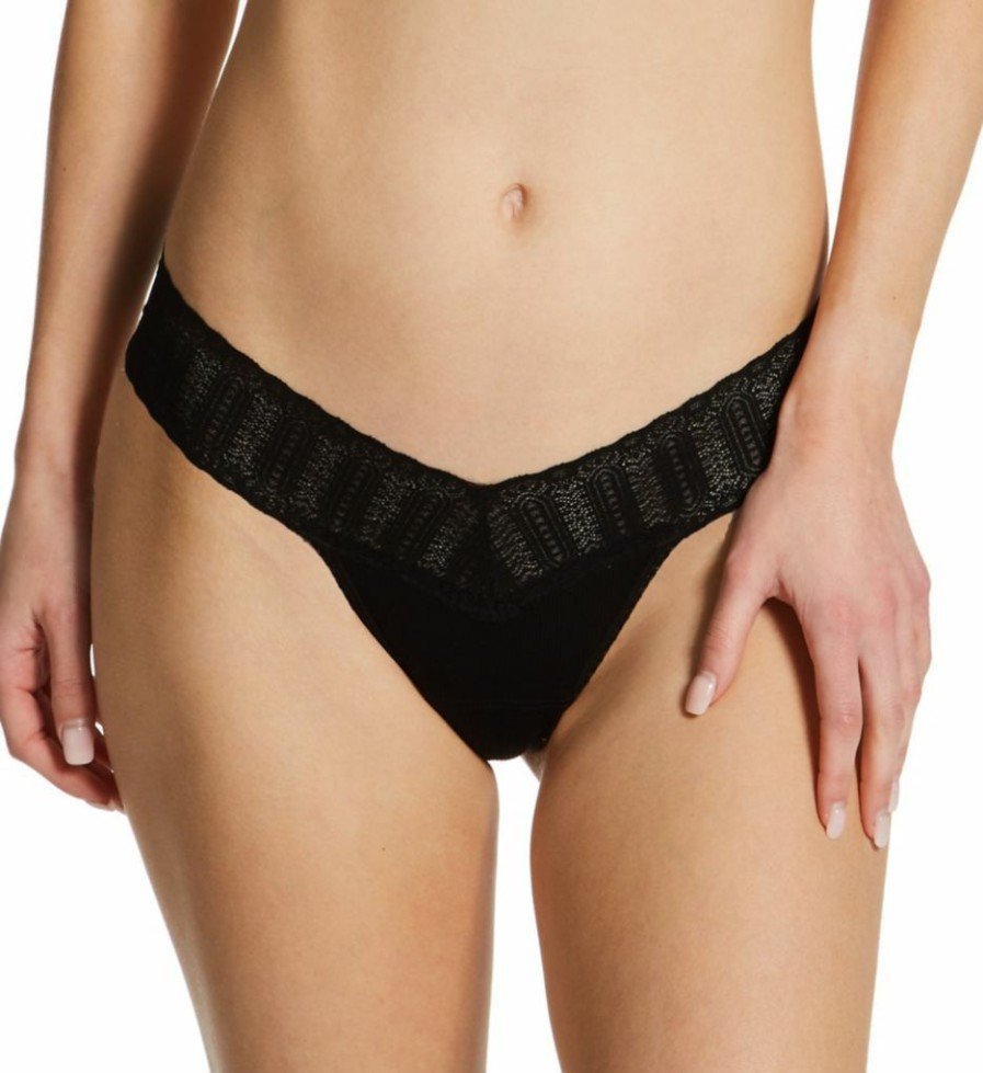 Thong Panties * | On Sale Hanky Panky Eco Rib Low Rise Thong 671581