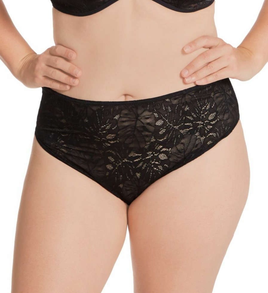 Brief Panties * | Less Expensive Elomi Kelsey High Leg Brief Panty El0553 Black