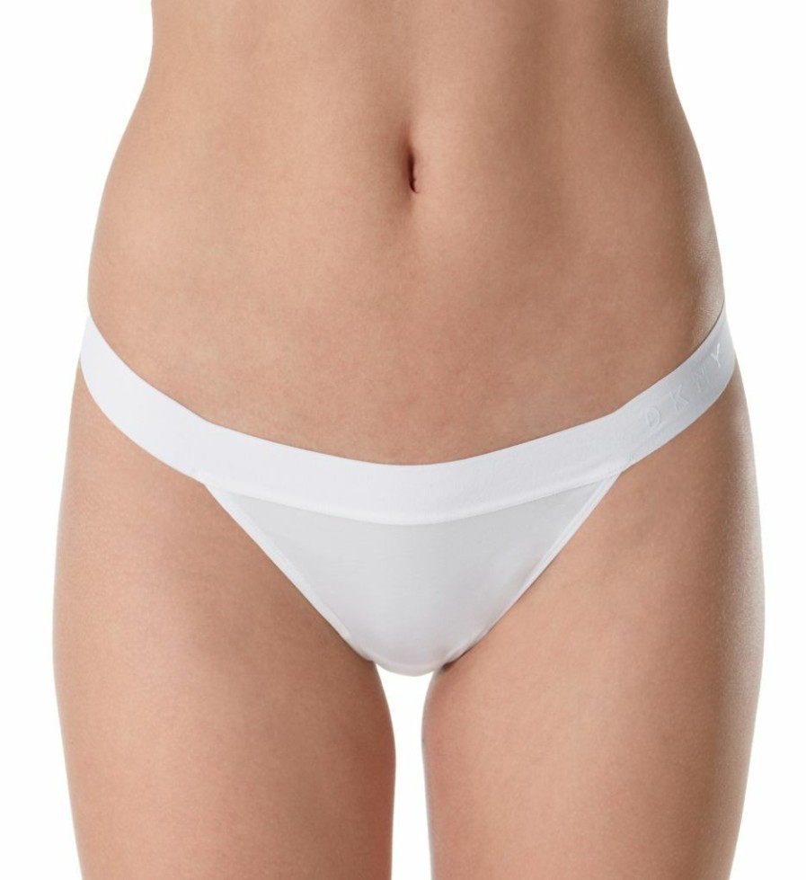 Thong Panties * | New Products Dkny Classic Cotton Thong Dk5004 Cashmere