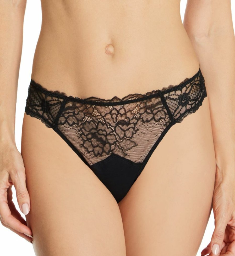 Thong Panties * | New Collections Lise Charmel Sublime En Dentelle Thong Panty Ach0013 Black