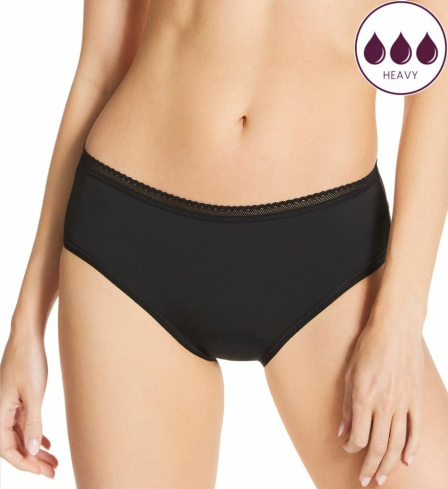 Brief Panties * | Discount Love Luna Midi Lady Leaks Brief Panty Llu-330 Black