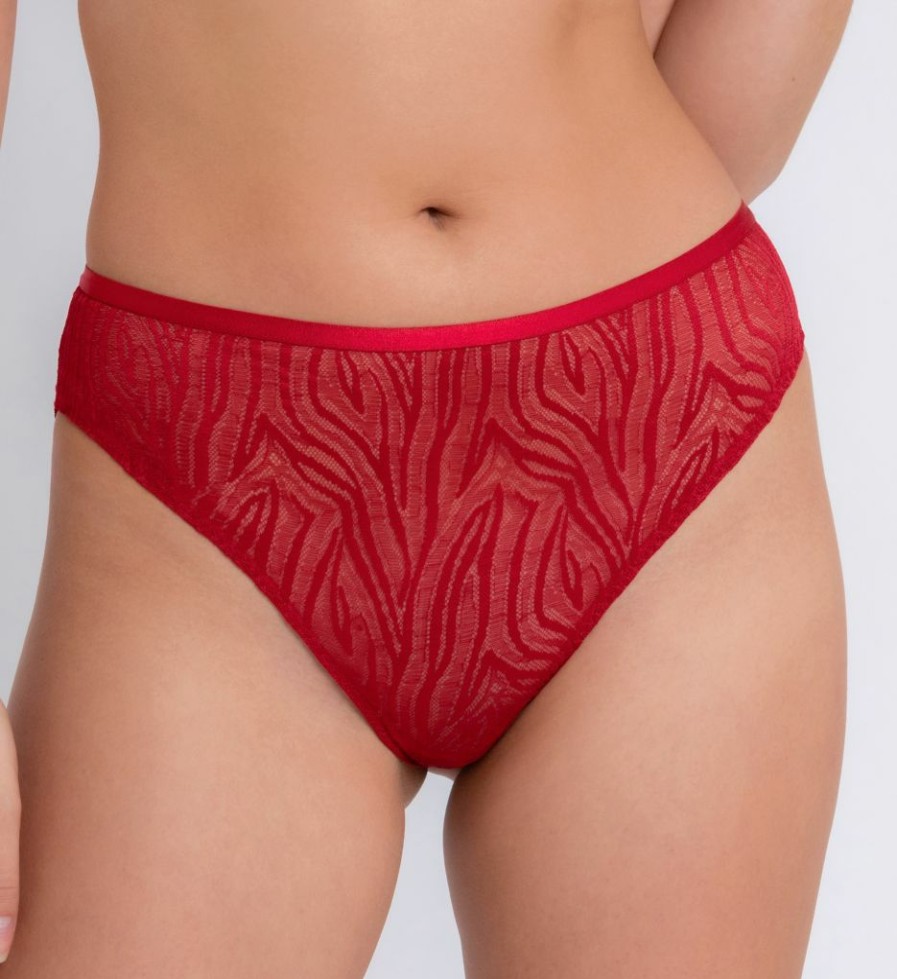 Lace Panties * | Opening Sales Curvy Kate Lace Daze Brazilian Panty Ck4420 Lipstickred