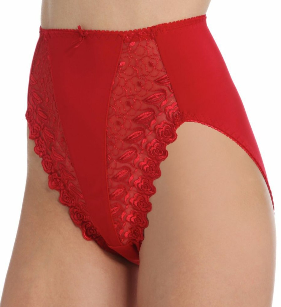 Lace Panties * | Shop Valmont Embroide Lace And Satin Hi-Cut Brief Panties 2320