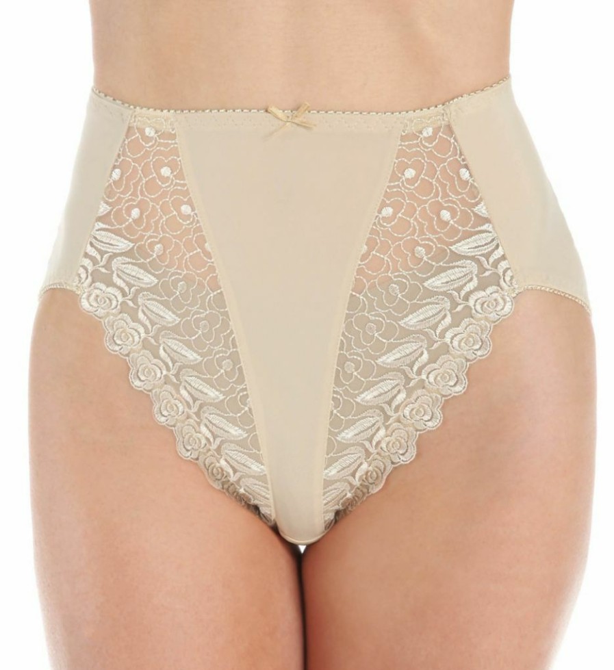 Lace Panties * | Shop Valmont Embroide Lace And Satin Hi-Cut Brief Panties 2320