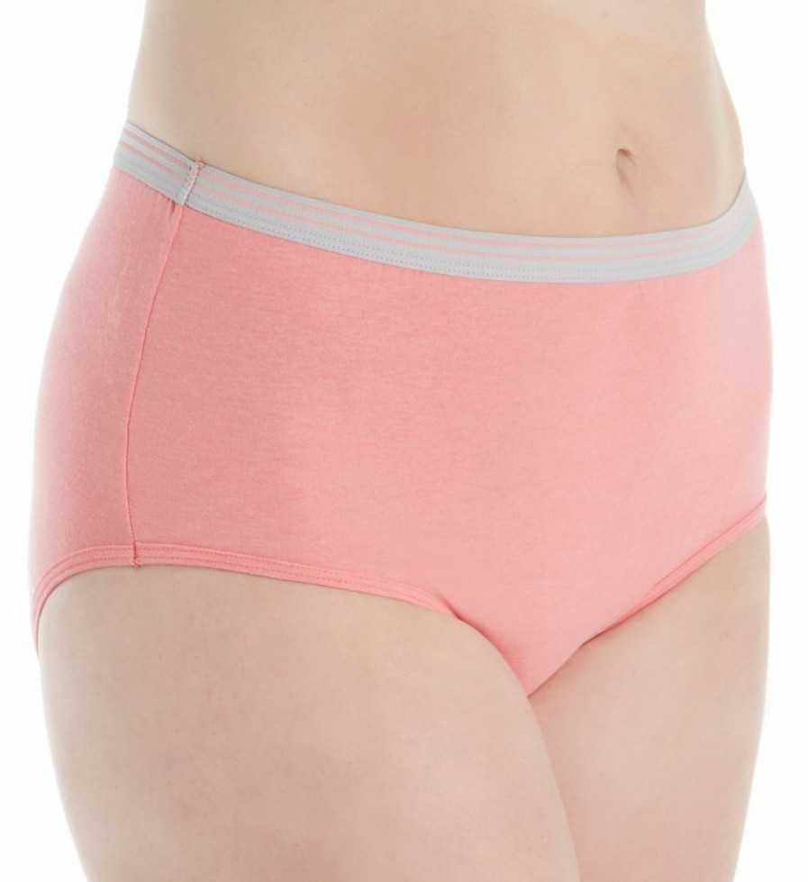 Brief Panties * | Bargain Sale Fruit Of The Loom Cotton Heather Brief Panty 3 Pack 3Dbriht Assorted