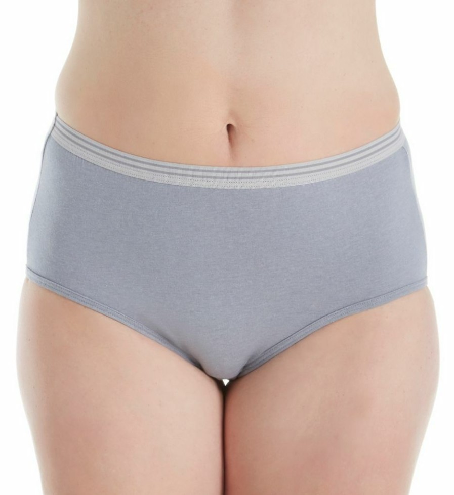 Brief Panties * | Bargain Sale Fruit Of The Loom Cotton Heather Brief Panty 3 Pack 3Dbriht Assorted