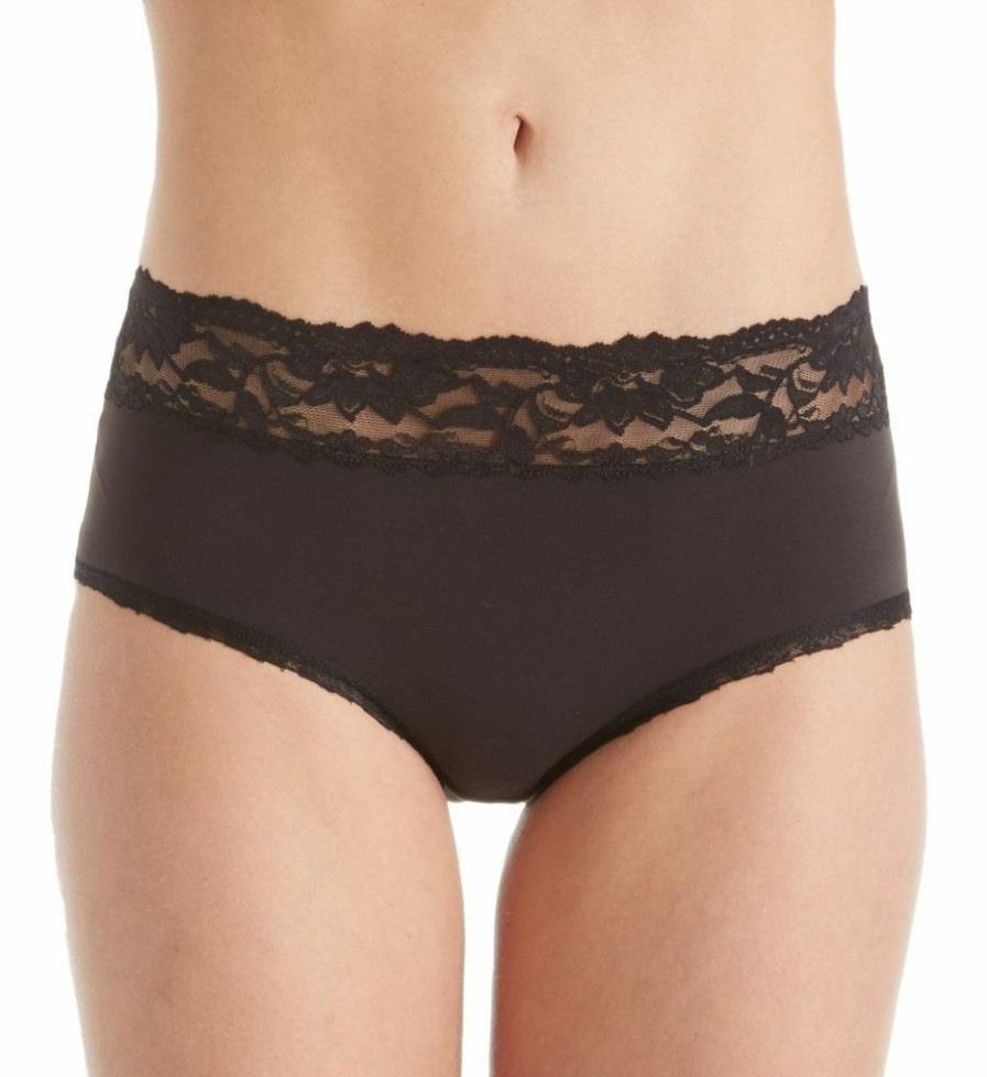 Lace Panties * | Bargain Sale Elita Silk Magic Microfiber Hi-Cut Brief Lace Trim Panty 8851