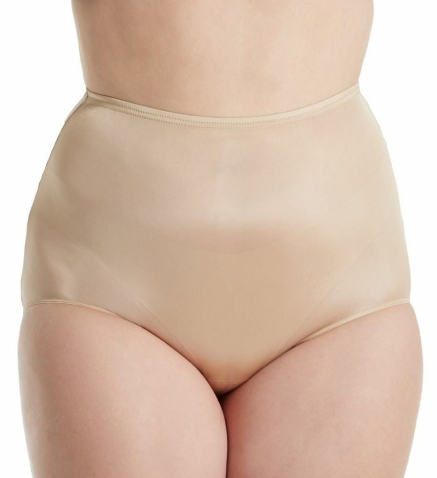 Brief Panties * | Discount Shadowline Plus Size Hidden Elastic Nylon Classic Brief Panty 17032P