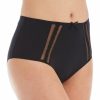 Brief Panties * | New Products Pour Moi Shadow High Leg Deep Brief Panty 15706 Black