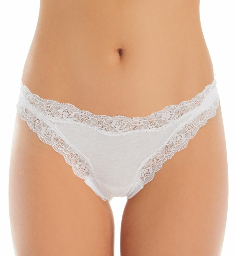 Thong Panties * | Fantastic Model Only Hearts Organic Cotton Lace Trim Thong 50841