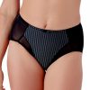 Brief Panties * | Free Delivery Berlei Beauty Stripe Deep Brief Panty B543 Black/Grey