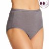 Brief Panties * | Excellent Hanes Comfort Period Moderate Brief Panty 3 Pack 40Fdm3 Pecan/Grey/Black