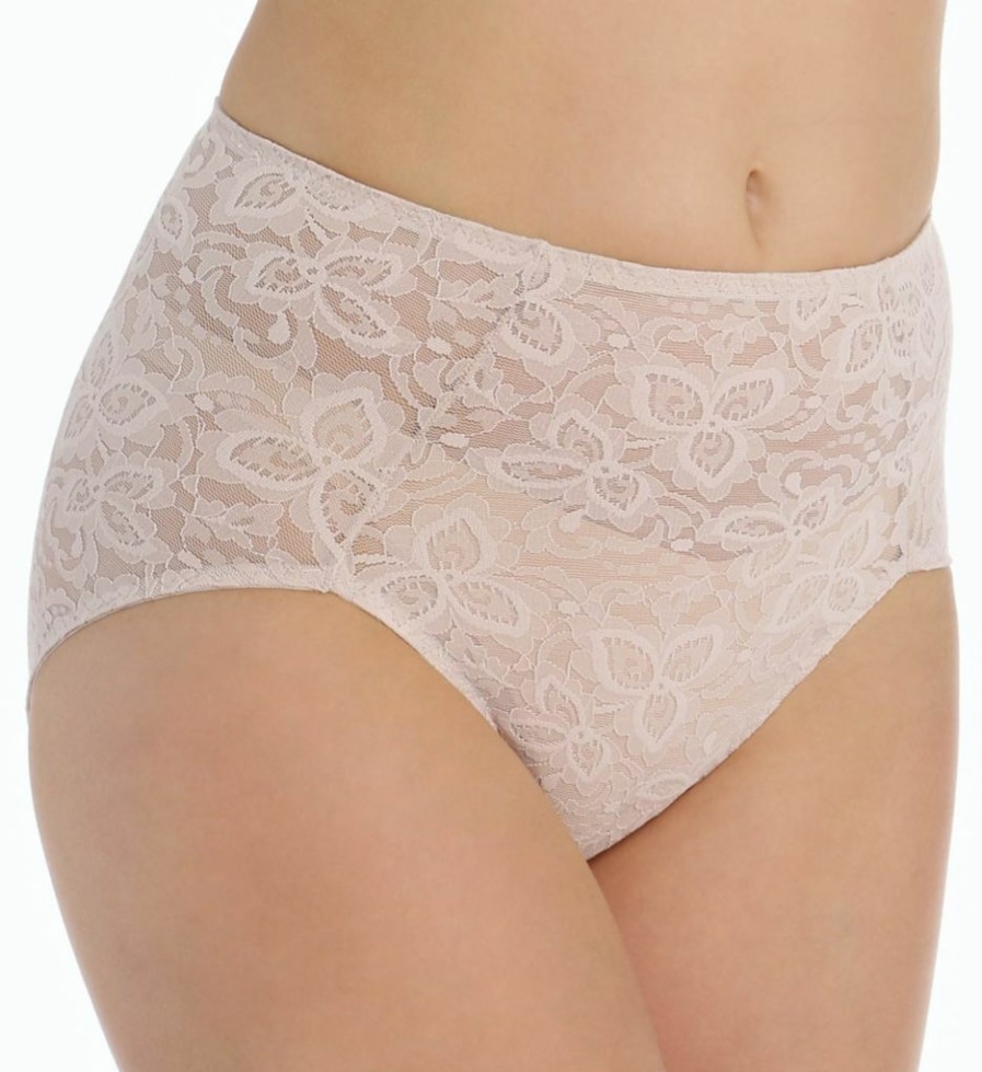 Lace Panties * | Delicate Design Bali Lace 'N Smooth Shaping Brief Panty 8L14 Rosewood