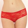 Lace Panties * | Glamor Model Seven 'Til Midnight Open Crotch Ruffle Back Lace Boyshort Panty Stm9294