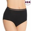 Brief Panties * | Exceptional Design Love Luna Full Lady Leaks Brief Panty Llu-350 Black