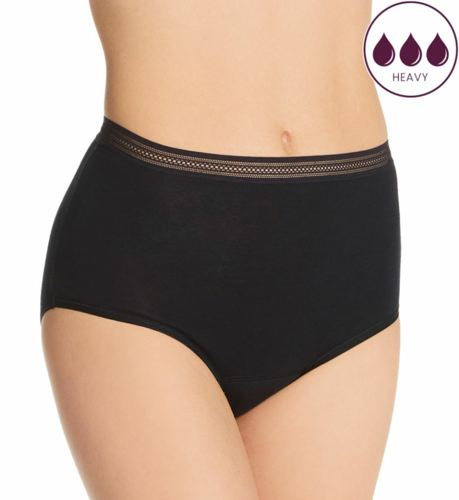 Brief Panties * | Exceptional Design Love Luna Full Lady Leaks Brief Panty Llu-350 Black