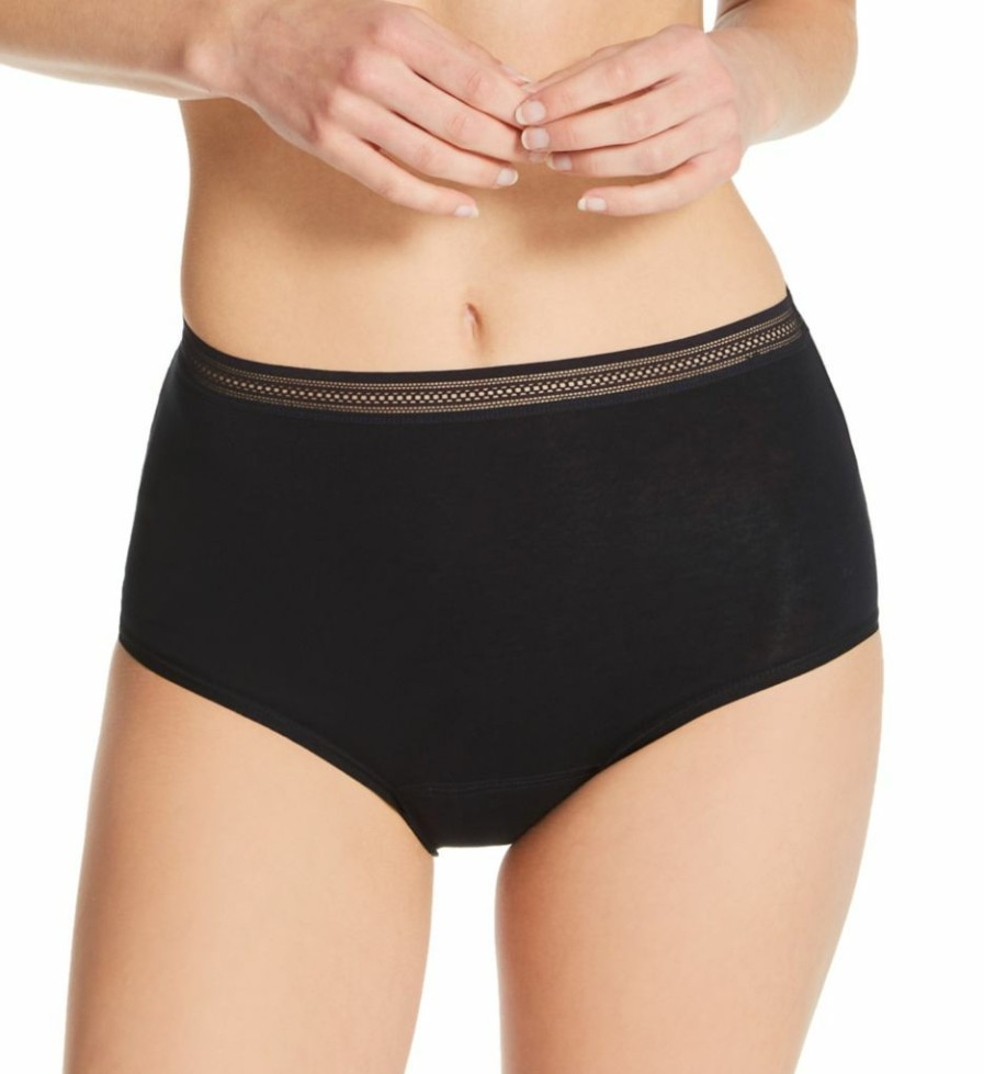 Brief Panties * | Exceptional Design Love Luna Full Lady Leaks Brief Panty Llu-350 Black