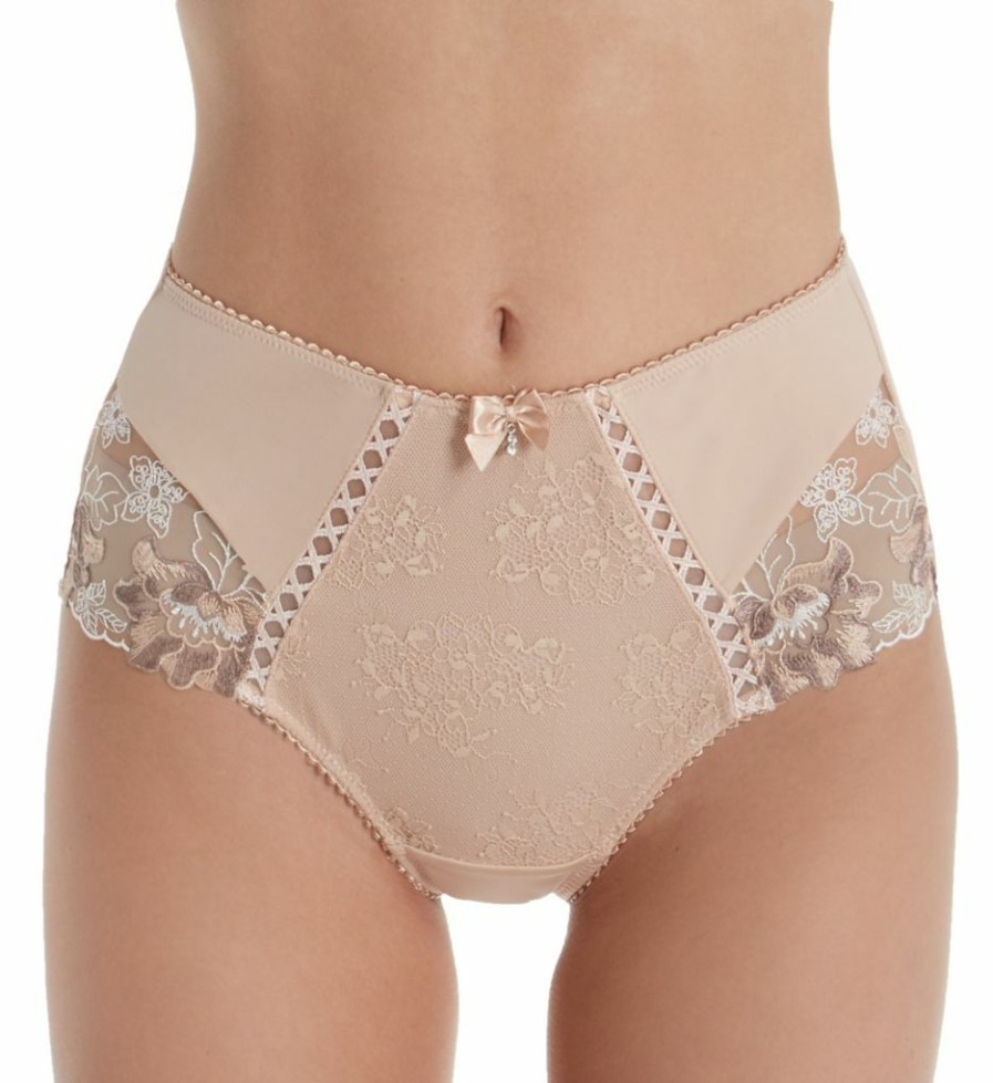 Lace Panties * | Free Delivery Pour Moi Sophia Lace Embroidered Deep Brief Panty 3828