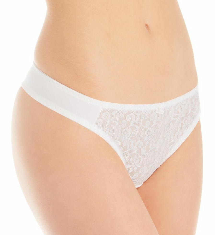 Thong Panties * | New Collections Carnival Tuxedo Lace Microfiber Low Rise Thong 3127