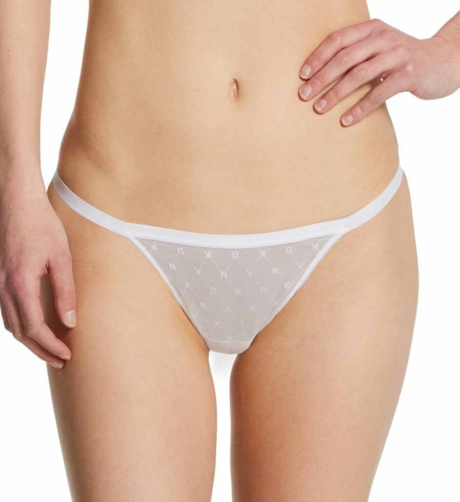 Thong Panties * | Discount Dkny Monogram Mesh Thong Dk5029