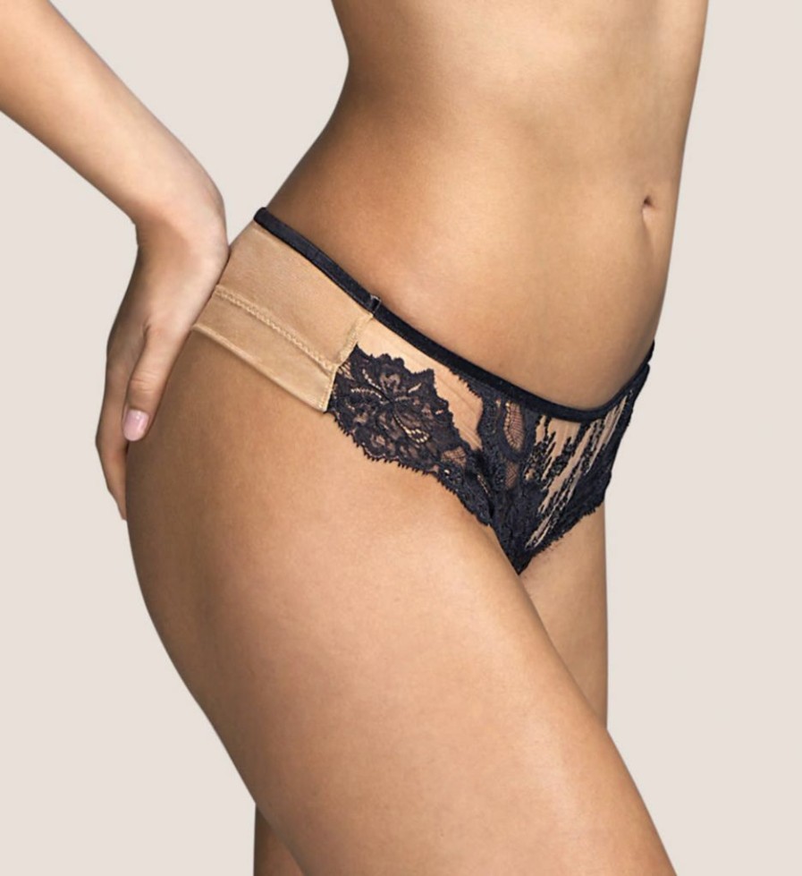 Thong Panties * | Opening Sales Andres Sarda Renata Shorty Thong Panty 3310355 Black