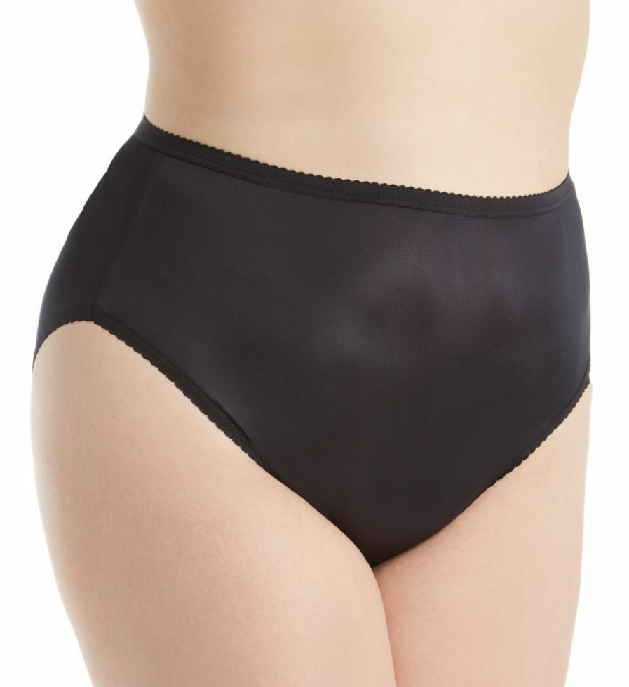 Brief Panties * | Less Expensive Shadowline Plus Size Nylon Hi-Leg Brief Panty 17842P