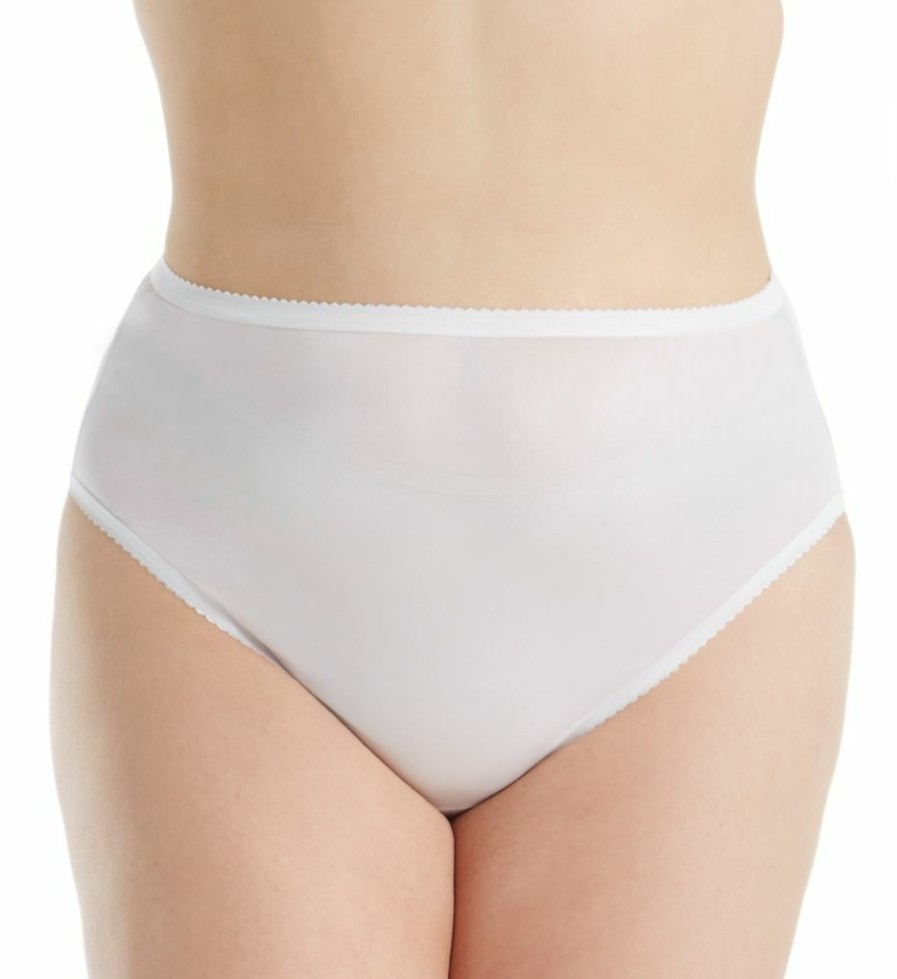 Brief Panties * | Less Expensive Shadowline Plus Size Nylon Hi-Leg Brief Panty 17842P