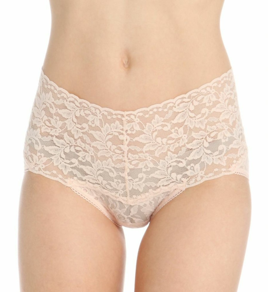 Lace Panties * | Opening Sales Hanky Panky Signature Lace Retro V-Kini Panty 2 Pack 9K2124K Taupe/Chai